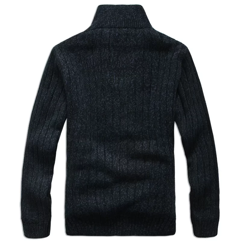 Men's Winter  Sweater Male Clothes Thick Fleece Casual Cardigan Knitted Sweater for Men Coat Warm 2021 - Image 3